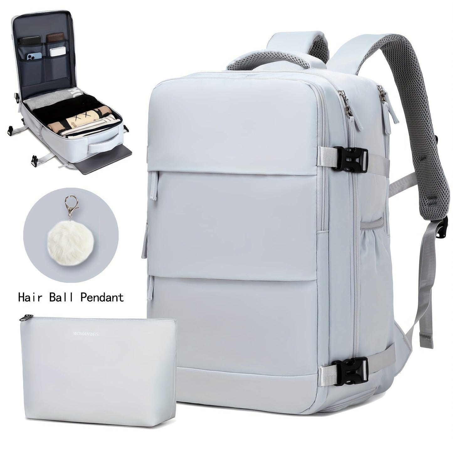 Large Capacity Travel Backpack with Shoe Compartment