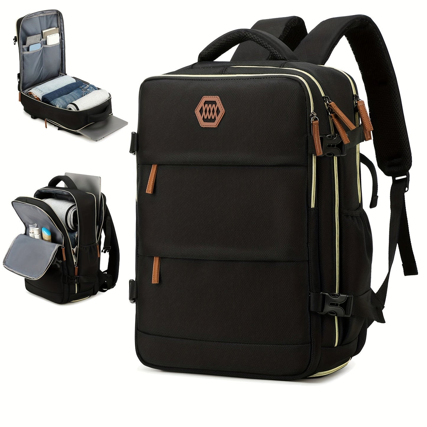 Large Capacity Travel Backpack with Shoe Compartment